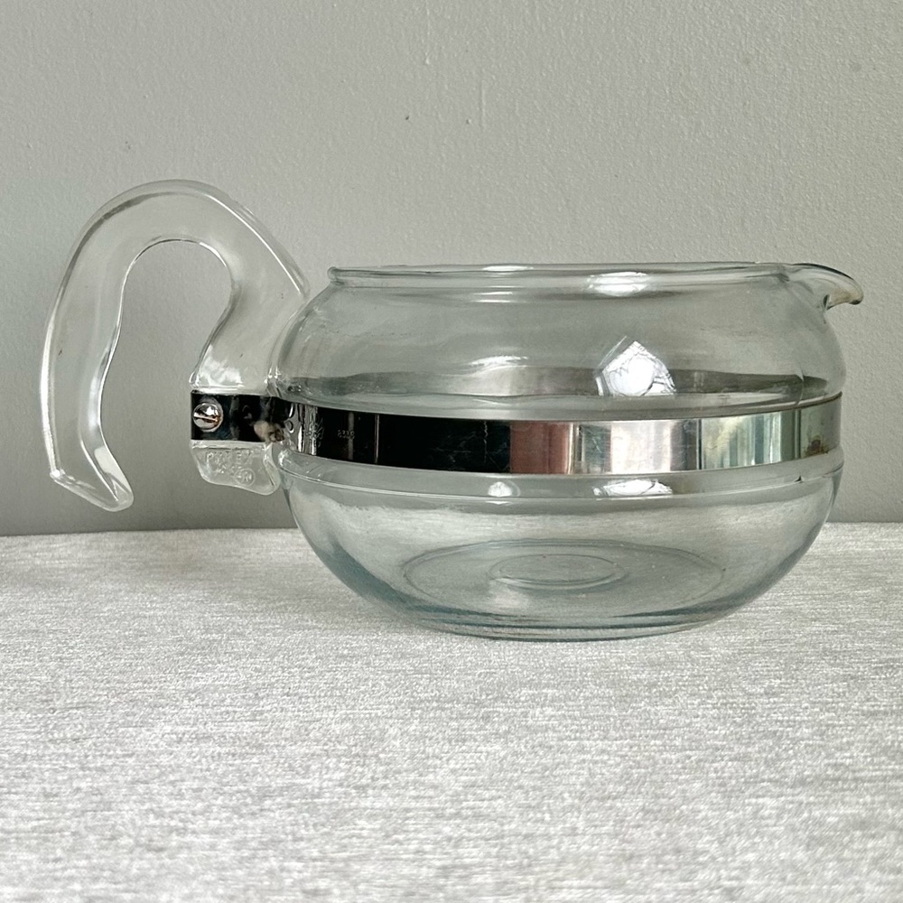 Pyrex Clear Glass Carafe with Silver Accent